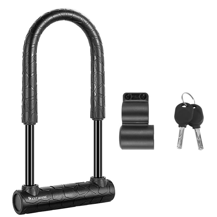 WEST BIKING Bicycle Lock Motorcycle Electric Car Anti-Theft Lock, Specification: Long U-shaped Lock - Bicycle Locks & Bicycle Pumps by WEST BIKING | Online Shopping UK | buy2fix