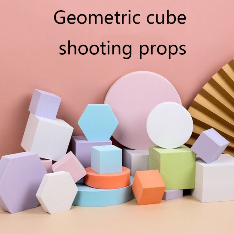 8 PCS Geometric Cube Photo Props Decorative Ornaments Photography Platform, Colour: Small Purple Hexagon - Camera Accessories by buy2fix | Online Shopping UK | buy2fix