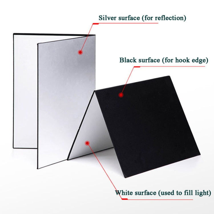 3-in-1 Reflective Board A3 Cardboard Folding Light Diffuser Board (White + Black + Silver) - Camera Accessories by buy2fix | Online Shopping UK | buy2fix