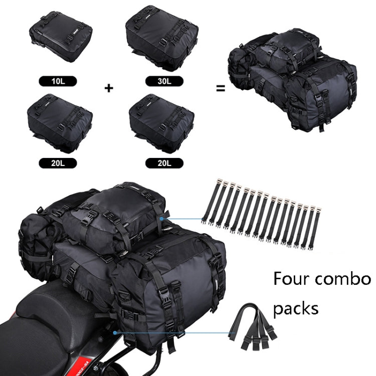 Rhinowalk Multi-Function Motorcycle Rear Seat Bag Combination Rear Shelf Pannier, Colour: Yellow 20L - Bags & Luggages by Rhinowalk | Online Shopping UK | buy2fix