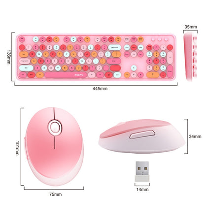 Mofii Sweet Wireless Keyboard And Mouse Set Girls Punk Keyboard Office Set, Colour: Green Mixed Version - Wireless Keyboard by Mofii | Online Shopping UK | buy2fix