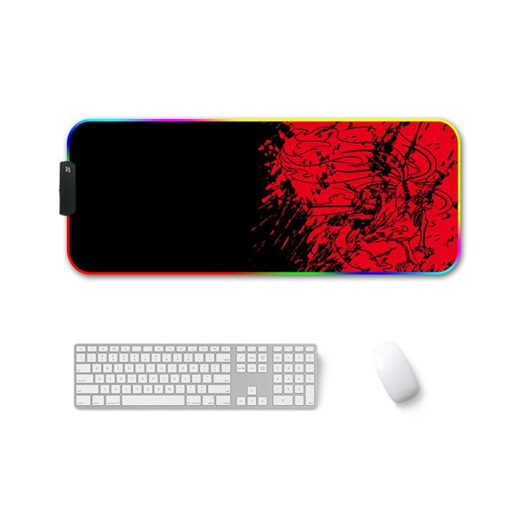 400x900x4mm F-01 Rubber Thermal Transfer RGB Luminous Non-Slip Mouse Pad(Red Fox) - Mouse Pads by buy2fix | Online Shopping UK | buy2fix