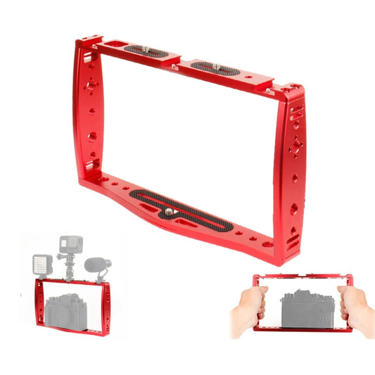 Diving Dual Handheld Grip Bracket Stabilizer Extension Phone Clamp Camera Rig Cage Underwater Case for GoPro HERO9 /8 /7, Colour: Red - Camera Accessories by buy2fix | Online Shopping UK | buy2fix