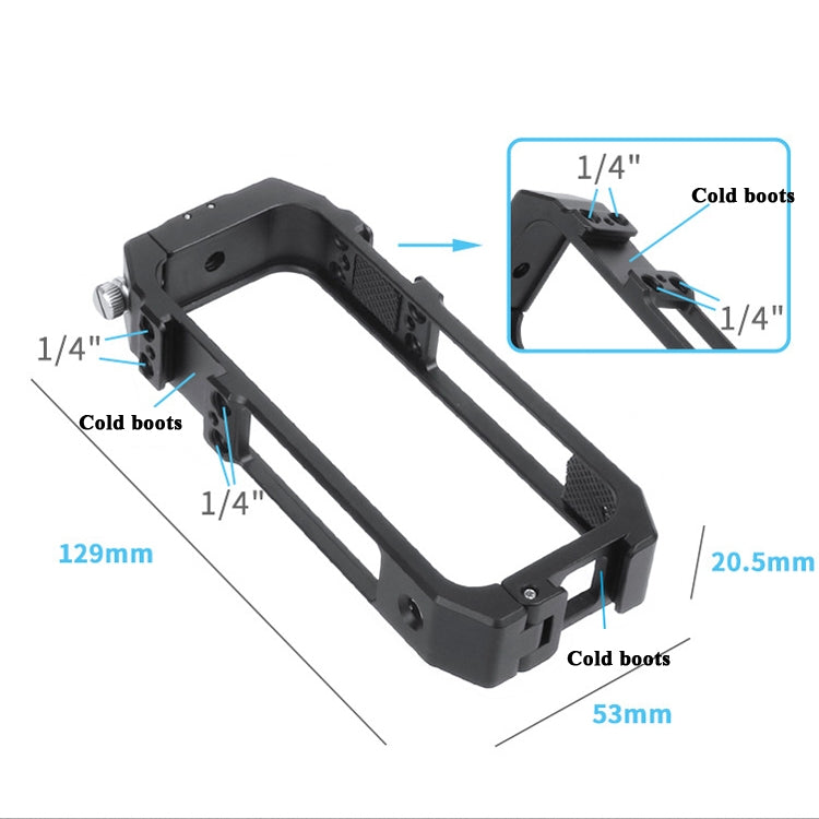 KF42730 For Insta360 One X-2 Metal Camera Vertical Cage Protection Frame with Cold Shoe - DJI & GoPro Accessories by buy2fix | Online Shopping UK | buy2fix