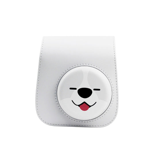 Cartoon Full Body Camera PU Leather Case Bag with Strap for FUJIFILM instax mini 9 / mini 11 / mini 8(Gray Small Milk Dog) - Camera Accessories by buy2fix | Online Shopping UK | buy2fix