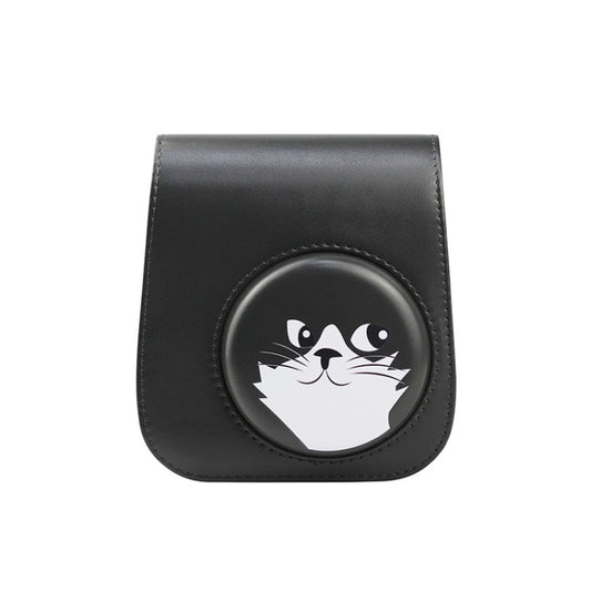 Cartoon Full Body Camera PU Leather Case Bag with Strap for FUJIFILM instax mini 9 / mini 11 / mini 8(Gray Black Kitten) - Camera Accessories by buy2fix | Online Shopping UK | buy2fix