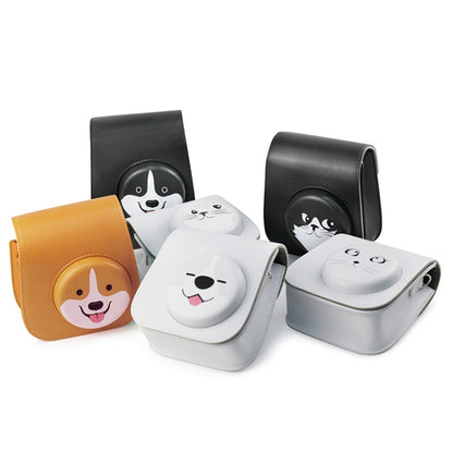 Cartoon Full Body Camera PU Leather Case Bag with Strap for FUJIFILM instax mini 9 / mini 11 / mini 8(Gray Big Eyes Cat) - Camera Accessories by buy2fix | Online Shopping UK | buy2fix