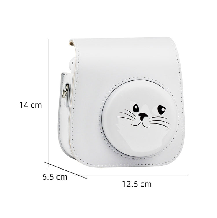 Cartoon Full Body Camera PU Leather Case Bag with Strap for FUJIFILM instax mini 9 / mini 11 / mini 8(Gray Black Husky) - Camera Accessories by buy2fix | Online Shopping UK | buy2fix