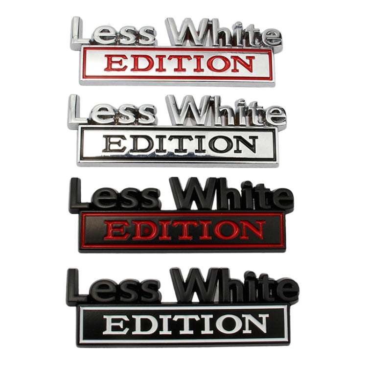 2 PCS Car Metal Leaf Board Label Less White Edition Modified Body Labeling(Black Red) - Decorative Sticker by buy2fix | Online Shopping UK | buy2fix