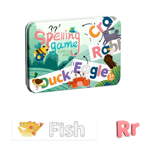 English Letter Word Spelling Learning Toy Wooden Puzzle Practice Cards(Green Box) - Early Education Toys by buy2fix | Online Shopping UK | buy2fix