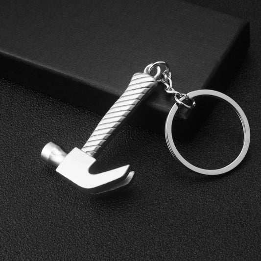 10 PCS Tool Metal Keychain Car Key Ring Pendant, Colour: H-394 Unilateral Pattern Hammer - Key Rings by buy2fix | Online Shopping UK | buy2fix