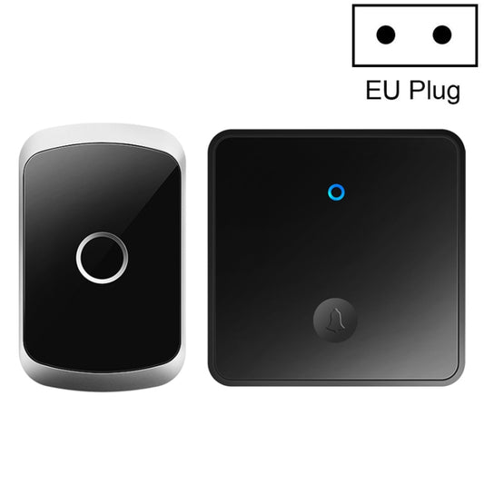 CACAZI FA50 1 For 1 Push-button Self-generating Wireless Doorbell, Plug:EU Plug(Black) - Security by CACAZI | Online Shopping UK | buy2fix