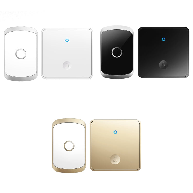 CACAZI FA50 1 For 1 Push-button Self-generating Wireless Doorbell, Plug:EU Plug(Black) - Security by CACAZI | Online Shopping UK | buy2fix