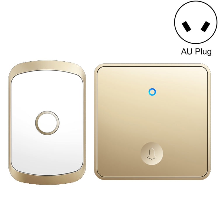 CACAZI FA50 1 For 1 Push-button Self-generating Wireless Doorbell, Plug:AU Plug(Gold) - Wireless Doorbell by CACAZI | Online Shopping UK | buy2fix