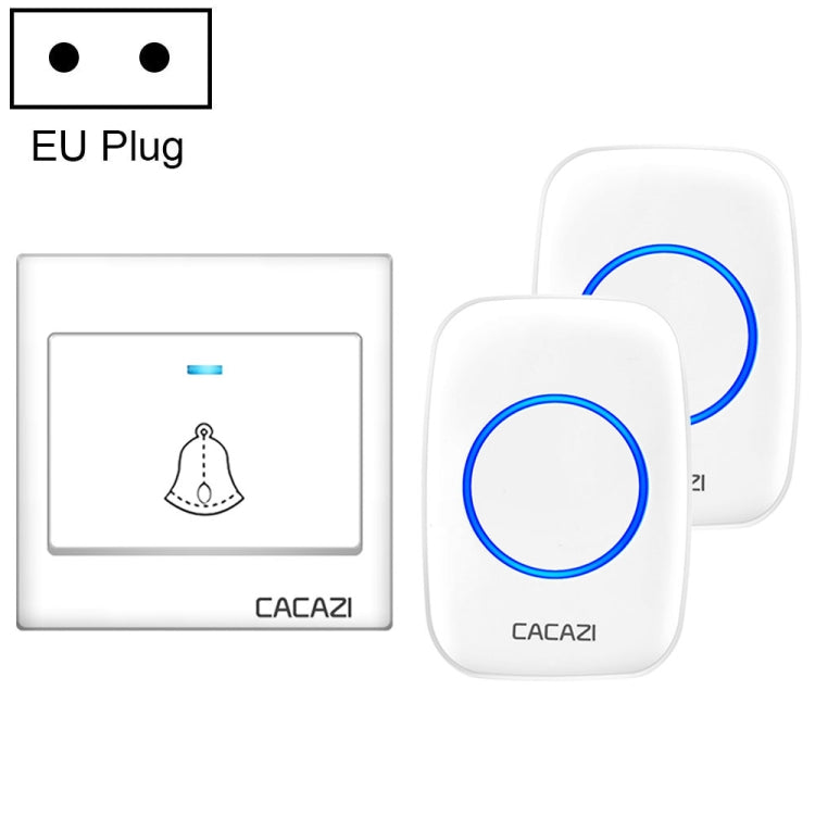 CACAZI H10 1 For 2 Home Wireless Music Doorbell without Battery, Plug:EU Plug(White) - Security by CACAZI | Online Shopping UK | buy2fix