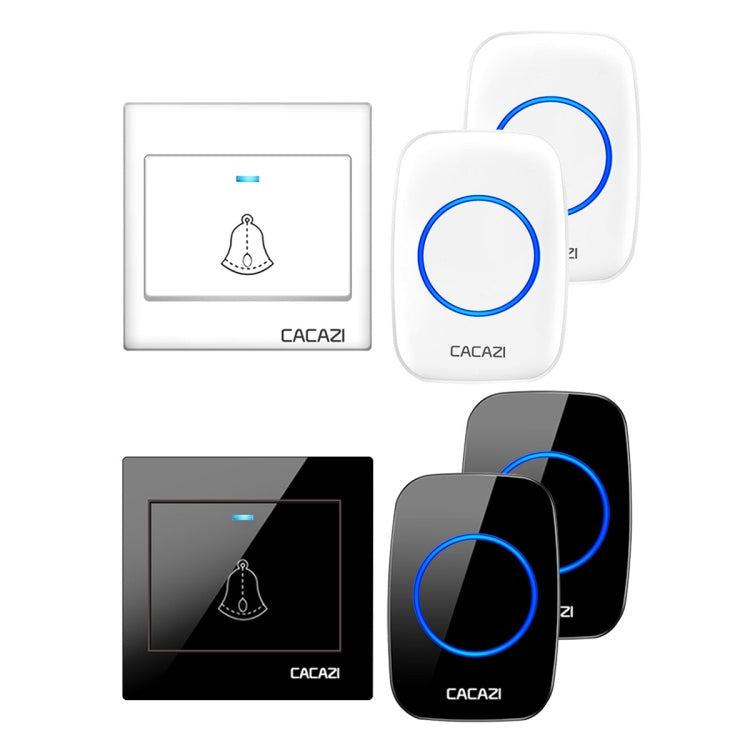 CACAZI H10 1 For 2 Home Wireless Music Doorbell without Battery, Plug:EU Plug(White) - Security by CACAZI | Online Shopping UK | buy2fix