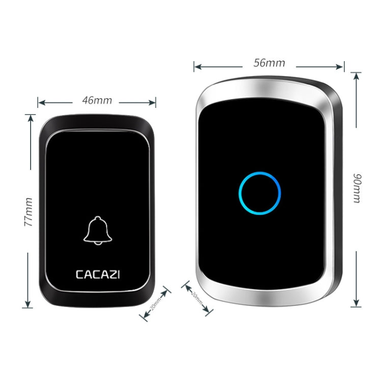 CACAZI A50 1 For 1 Wireless Music Doorbell without Battery, Plug:EU Plug(White) - Security by CACAZI | Online Shopping UK | buy2fix