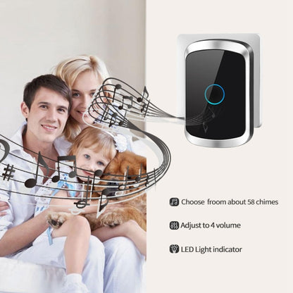 CACAZI A50 1 For 1 Wireless Music Doorbell without Battery, Plug:EU Plug(White) - Security by CACAZI | Online Shopping UK | buy2fix