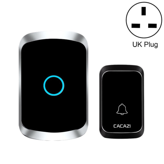 CACAZI A50 1 For 1 Wireless Music Doorbell without Battery, Plug:UK Plug(Black) - Security by CACAZI | Online Shopping UK | buy2fix