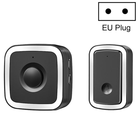 CACAZI A58 1 For 1 Smart Wireless Doorbell without Battery, Plug:EU Plug(Black Silver) - Security by CACAZI | Online Shopping UK | buy2fix
