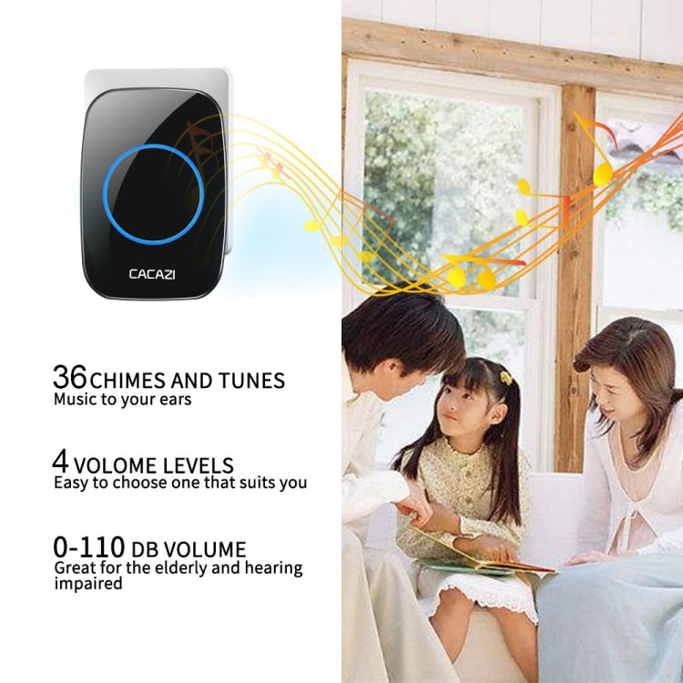 CACAZI H10 1 For 1 Wireless Smart Doorbell without Battery, Plug:EU Plug(Black) - Security by CACAZI | Online Shopping UK | buy2fix