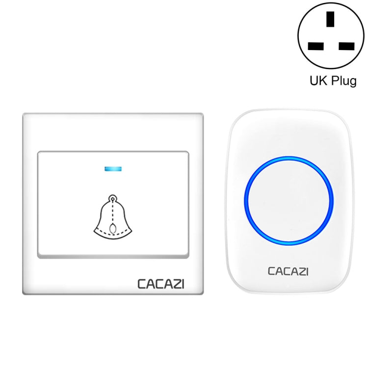 CACAZI H10 1 For 1 Wireless Smart Doorbell without Battery, Plug:UK Plug(White) - Security by CACAZI | Online Shopping UK | buy2fix