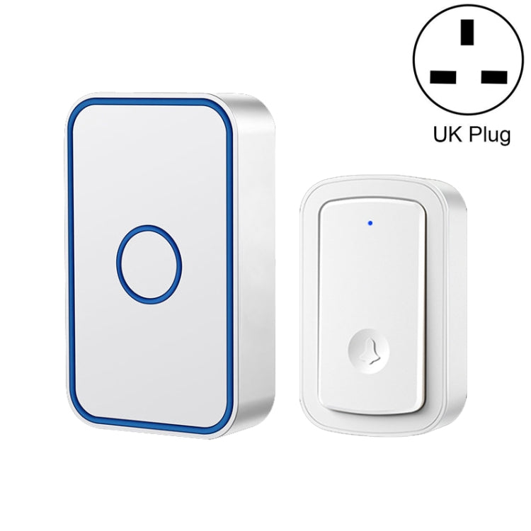 CACAZI A19 1 For 1 Wireless Music Doorbell without Battery, Plug:UK Plug(White) - Security by CACAZI | Online Shopping UK | buy2fix