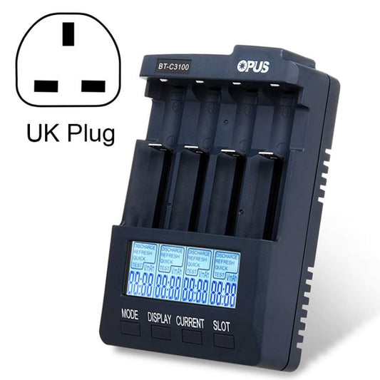 OPUS BT-C3100 Smart Smart Digital Intelligent 4-Slot Battery Charger(UK Plug) - Consumer Electronics by OPUS | Online Shopping UK | buy2fix