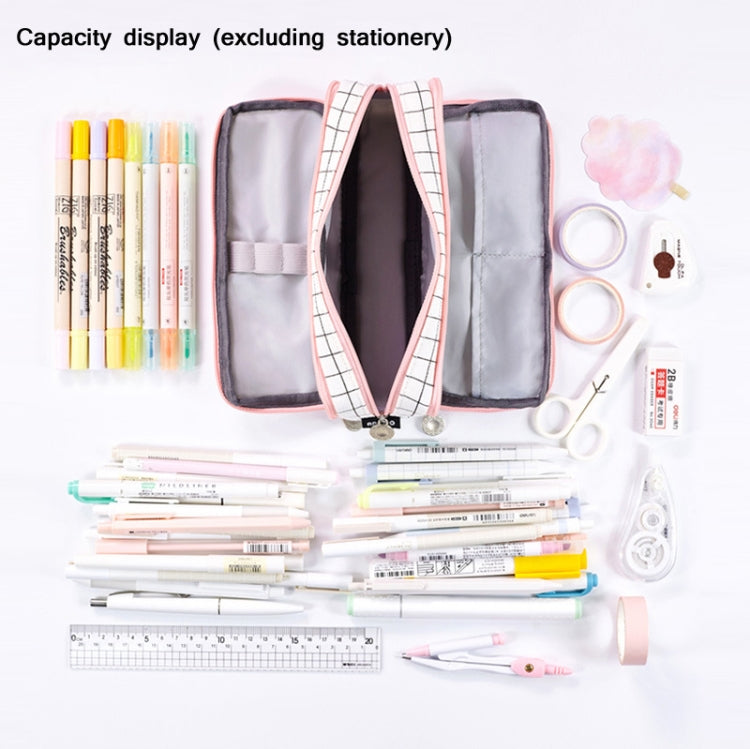 Angoo Double-Open Multi-Layer Stationery Pencil Case Multifunctional Cosmetic Bag(Palm Black And White) - Pen Holder by Angpoo | Online Shopping UK | buy2fix