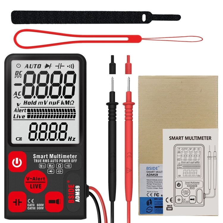 BSIDE ADMS9 Large-Screen Display Intelligent Automatic No Gear Shifting Ultra-Thin Digital Multimeter(Ordinary Screen) - Digital Multimeter by BSIDE | Online Shopping UK | buy2fix