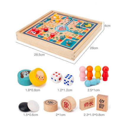 Children Wooden Multifunctional Parent-Child Interactive Puzzle Board Toy, Set Specification: 6 In 1 Chess - Table Games by buy2fix | Online Shopping UK | buy2fix