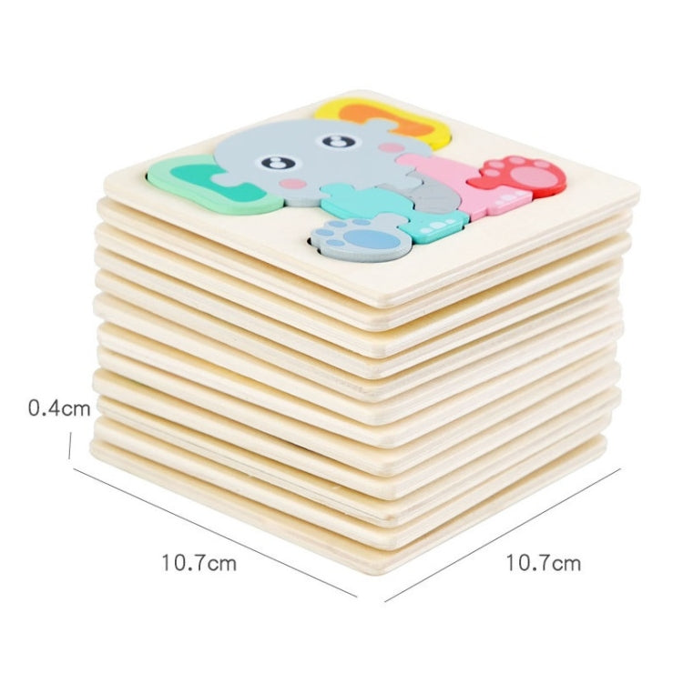 5 PCS Children Wooden Three-Dimensional Puzzle Early Education Cartoon Animal Geometric Educational Toys(Elephant) - Puzzle Toys by buy2fix | Online Shopping UK | buy2fix