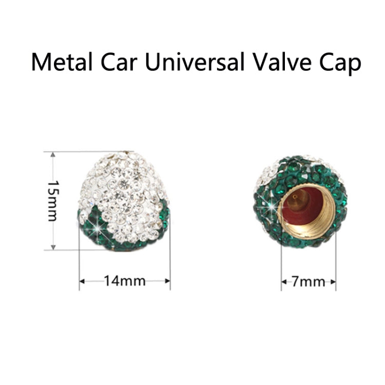 Metal Car Universal Diamond-studded Strawberry Valve Cap Copper Valve Cover(AB) - In Car by buy2fix | Online Shopping UK | buy2fix