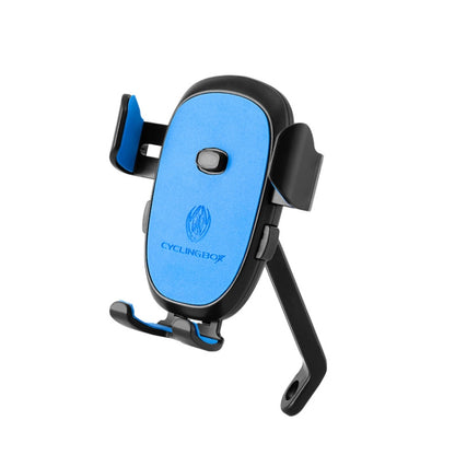 2 PCS CYCLINGBOX BG-2930 Bicycle Mobile Phone Frame Plastic One-Click Lock Mobile Phone Bracket, Style: Rearview Mirror Installation (Blue） - Outdoor & Sports by CYCLINGBOX | Online Shopping UK | buy2fix