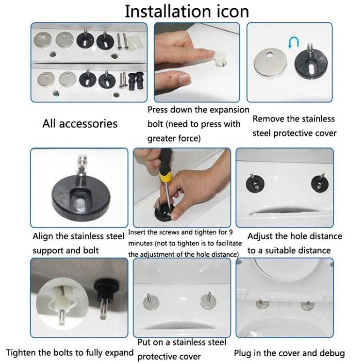 1 Pair 3903 Zinc Alloy Toilet Seat Hinge Installation Nut Quick Release Installation Screw(Toilet Cover Accessories) - Home & Garden by buy2fix | Online Shopping UK | buy2fix