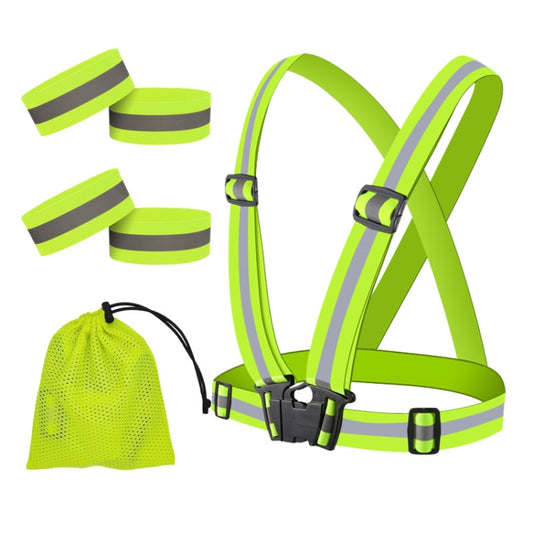 Reflective Elastic Band Suit Night Running Construction Site Traffic Safety Reflective Equipment,Style: 1 Strap+4 Arm Strap+Storage Bag - Workplace Safety Supplies by buy2fix | Online Shopping UK | buy2fix
