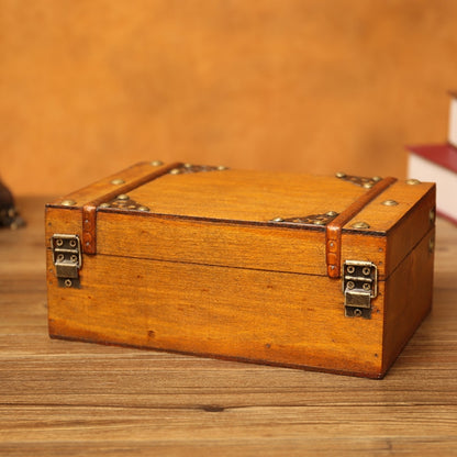 Antique Distressed Cosmetic Storage Box Dressing Table Props For Shooting Scenes，Specification： 6281-01GK02 Red + Lock - Camera Accessories by buy2fix | Online Shopping UK | buy2fix