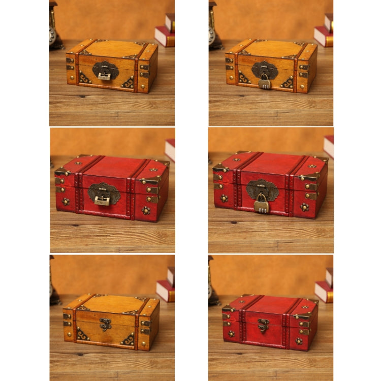 Antique Distressed Cosmetic Storage Box Dressing Table Props For Shooting Scenes，Specification： 6281-01GK10 Red + Password Lock - Camera Accessories by buy2fix | Online Shopping UK | buy2fix