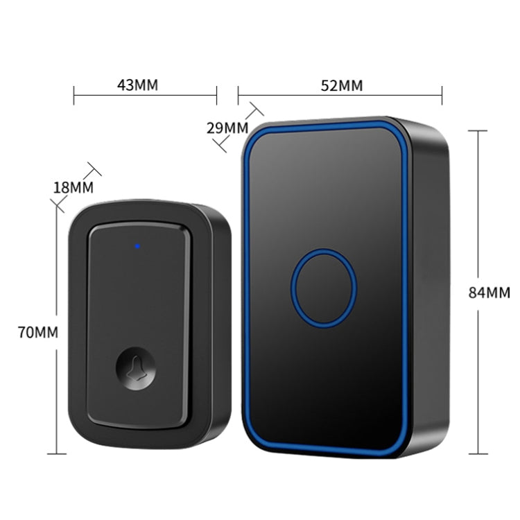 CACAZI A19 1 For 5 Wireless Music Doorbell without Battery, Plug:EU Plug(Black) - Wireless Doorbell by CACAZI | Online Shopping UK | buy2fix