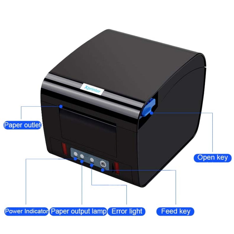 Xprinter XP-D230H 80mm Thermal Express List Printer with Sound and Light Alarm, Style:LAN Port(US Plug) - Printer by Xprinter | Online Shopping UK | buy2fix