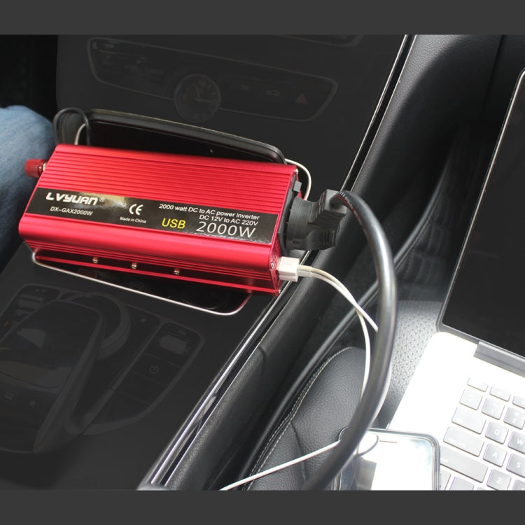 LVYUAN Car Inverter Dual USB Power Converter, Specification: 12V to 110V 1500W US Plug - In Car by LVYUAN | Online Shopping UK | buy2fix