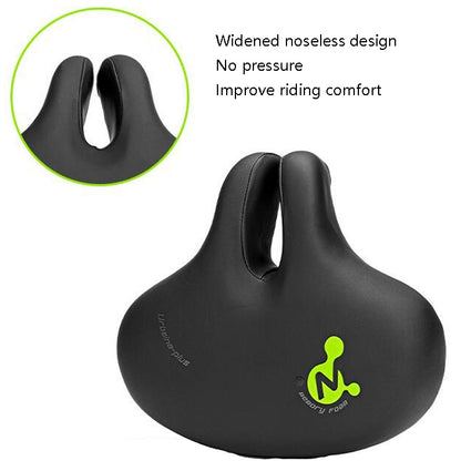 Bike No Nasal Seat Mountain Bike Saddle Comfortable Shock Absorption Bicycle Outdoor Cycling Accessories Saddle(Black) - Outdoor & Sports by buy2fix | Online Shopping UK | buy2fix