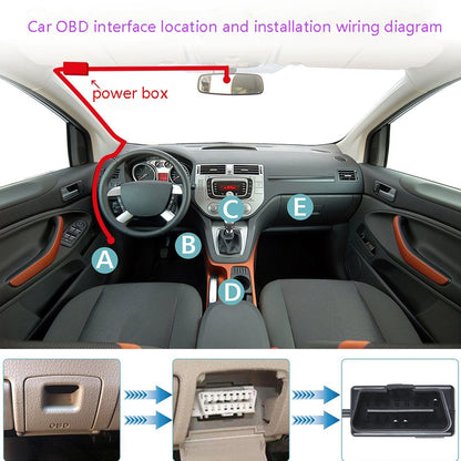 H508 OBD Car Charger Driving Recorder Power Cord 12/24V To 5V With Switch Low Pressure Protection Line, Specification: Mini Left Elbow - In Car by buy2fix | Online Shopping UK | buy2fix