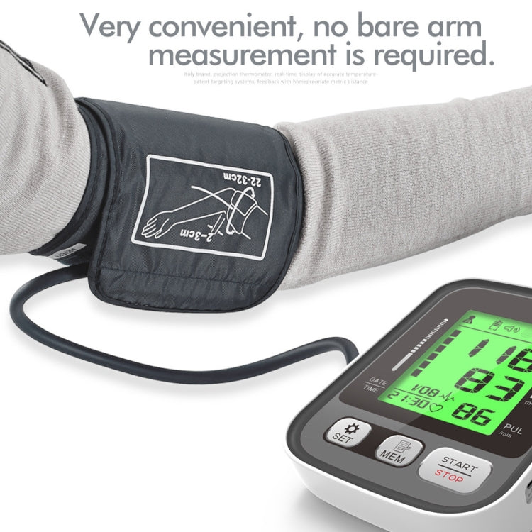 JZ-256A Tri-Color Backlight Automatic Upper Arm Sphygmomanometer Home Electronic Sphygmomanometer, Specification: 22-32cm(Voice Broadcast) - Sphygmomanometer by buy2fix | Online Shopping UK | buy2fix