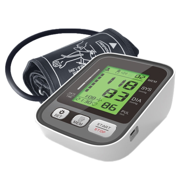 JZ-256A Tri-Color Backlight Automatic Upper Arm Sphygmomanometer Home Electronic Sphygmomanometer, Specification: 22-42cm(Voice Broadcast) - Sphygmomanometer by buy2fix | Online Shopping UK | buy2fix