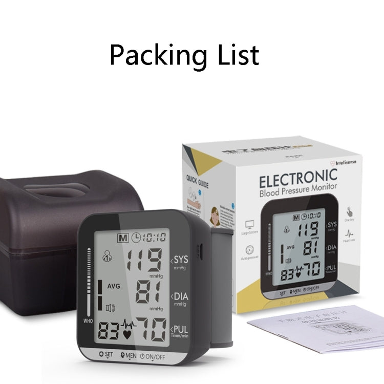 JZ-251A Household Automatic Electronic Sphygmomanometer Smart Wrist Blood Pressure Meter, Shape: No Voice Broadcast(Black White) - Sphygmomanometer by buy2fix | Online Shopping UK | buy2fix