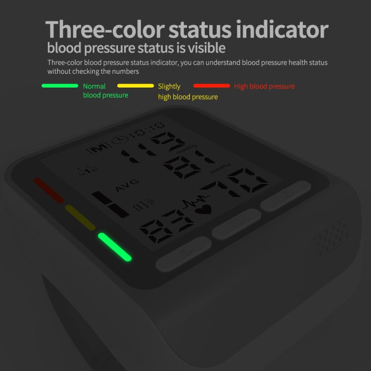 JZ-253A Automatic Electronic Sphygmomanometer Smart Wrist Type Indicator Blood Pressure Meter, Shape: No Voice Broadcast(Blue White) - Sphygmomanometer by buy2fix | Online Shopping UK | buy2fix