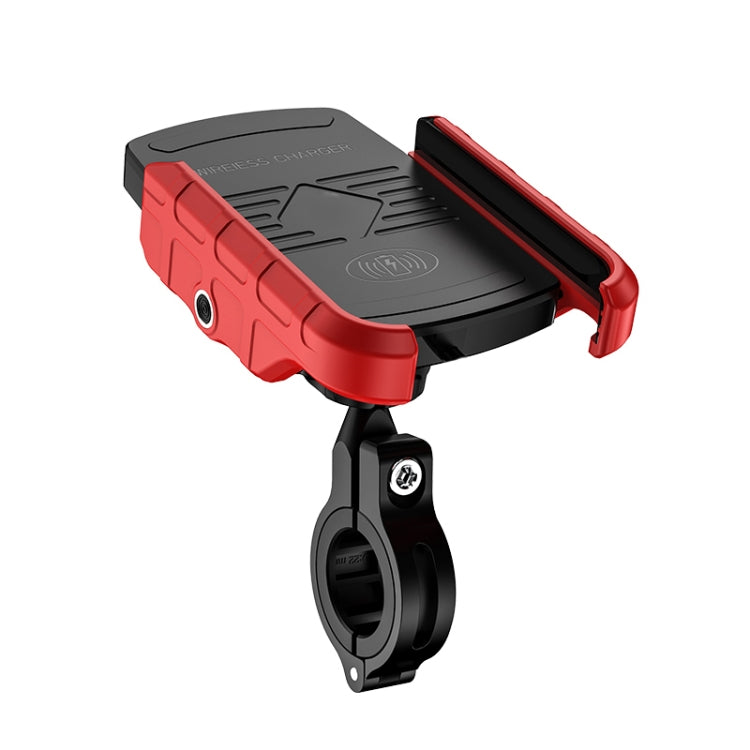 M9 Motorcycle Wireless Charging Mobile Phone Bracket 15W Fast Charging Mobile Phone Navigation Bracket(Red) - In Car by buy2fix | Online Shopping UK | buy2fix