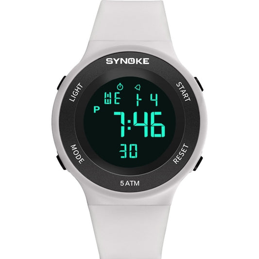 SYNOKE 9199 Student Waterproof Luminous LED Electronic Watch(White) - Silicone Strap Watches by SYNOKE | Online Shopping UK | buy2fix