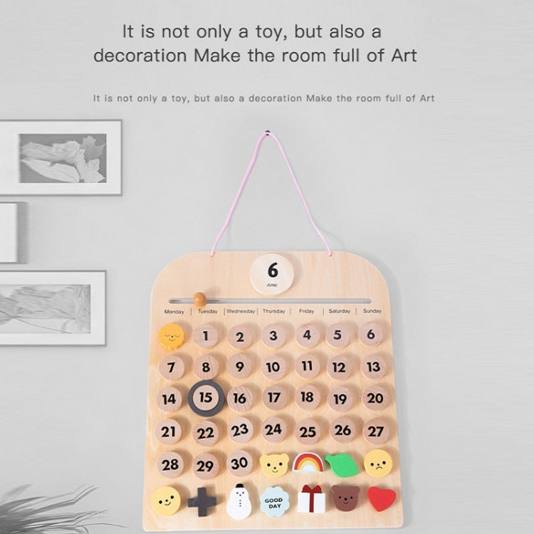 Children Room Wooden Perpetual Calendar Baby Cognitive Desktop Pendant, Spec: Beech GB - Math Toys by buy2fix | Online Shopping UK | buy2fix